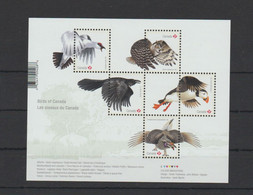 2016 Canada Fauna Bird Puffin Grouse Crow Owl Ptarmigan Mini Sheet Of 5 MNH - Unused Stamps