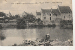 23 - CPA - 224  Etang Du Vieux Château CHATELUS-MALVALEIX, Laveuse - Carte Pliée En Deux   - 007 - Chatelus Malvaleix