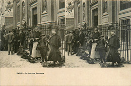 Paris * Cpa Stéréo 2 Vues * Le Jour Des Rameaux * Petits Métiers * Vendeurs Marchands - Ambachten In Parijs