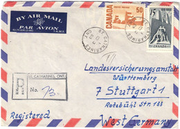 Canada - Ontario - St Catharines - Lettre Recommandée Avion Pour L'Allemagne De L'Est - Passe Par Montréal - 1968 - Brieven En Documenten