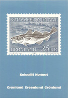 Postcard About Stamps Greenland Fishes - Groenlandia