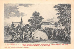 95-GONESSE- ALARME CAUSEE A GONESSE PAR LA DESCENTE DU PREMIER BALLON A GAZ LIBRE LANCE DU CHAMP DE MAR LE 27 AOUT 1783 - Gonesse