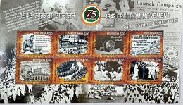 INDIA 2017 Quit India 1942 Freedom Movement Mahatma Gandhi 8v MS MINIATURE SHEET MNH P.O Fresh & Fine - Andere & Zonder Classificatie