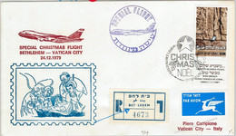 60224 - ISRAEL - POSTAL HISTORY - First Flight COVER BETHLEHEM - Vatican 1979 - Otros & Sin Clasificación