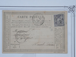 BG24 FRANCE BELLE  CARTE 1876 + SAGE 15C N\B +AFFRANCH.  INTERESSANT - 1876-1878 Sage (Type I)