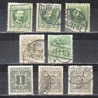Danemark - 1913 - Roi Christian X - 2 Kr Ardoise Gris - 1915 - Journaux - 8 Timbres - Other & Unclassified