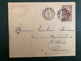 LETTRE TP CAVALIER 50c OBL. CONVOYEUR 11 JUIN 32 TANANARIVE - TAMATAVE N°3 Pour La REUNION OBL.14-6 32 SAINT DENIS - Lettres & Documents