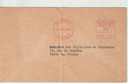 Canada 1953 EMA Québec Avec Repiquage Pour La France - Storia Postale