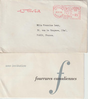 Canada 1955 EMA Ottawa Avec Invitation Fourrures Canadiennes - Covers & Documents