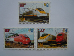 België Belgique 1998 Spoorwegvignet Vignette Chemins De Fer Eurostar Thalys Trein Train TRV6/8 MNH ** - 1996-2013 Labels [TRV]