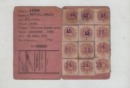 Carte Confédérale 1948 CGT Métallurgie Fourrier Régleur Machines Outils Craponne - Membership Cards