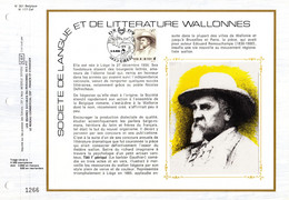 3800 Ex. " LANGUE ET LITTERATURE WALLONNES " Sur Feuillet CEF 1er Jour Sur Soie De Belgique De 1981 N° YT 2015. FDC - Other & Unclassified