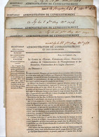 VP20.819 - Napoléon 1er - PARIS 1809 / 10 - 6 Lettres De L'Admistration De L'Enregistrement / Caisse D'Amortissement - Decrees & Laws