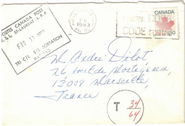 Canada - St Laurent - Canada Post - Lettre Pour Marseille - 9 Novembre 1983 - Cartas & Documentos