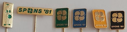 Table Tennis (Ping Pong) Yugoslavia Serbia Novi Sad World Championship SPENS 1981 6 Pieces PINS A11/2 - Table Tennis