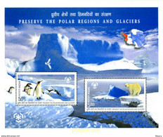 INDIA 2009 PRESERVE POLAR REGIONS & GLACIERS Miniature Sheet/SS MNH P.O Fresh & Fine - Andere & Zonder Classificatie