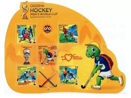 India 2018 Odisha Men's Hockey Sports Games Turtle Die-cut ODD / Unusual Shaped MINIATURE SHEET MS MNH - Other & Unclassified