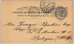 52451 - UNITED STATES - POSTAL STATIONERY CARD : Scott # UX 16 To ITALY 1910 - Sonstige & Ohne Zuordnung