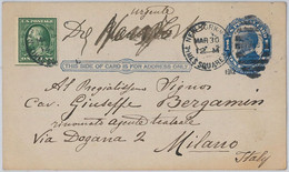 52459 - UNITED STATES - POSTAL STATIONERY CARD: Scott # UX 22 To ITALY 1912 - Sonstige & Ohne Zuordnung