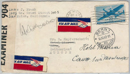 63970 - UNITED STATES - POSTAL HISTORY - CENSORED MAIL To SWITZERLAND 1942 - Autres & Non Classés