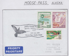 Alaska Cover Moose Pass Arctic Winter Games Kenai Ca Moose Pass MAR 11 2006 (SK213) - Cartas & Documentos