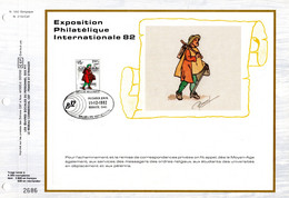 3800 Ex. " BELGICA'82 " Sur Feuillet CEF 1er Jour Sur Soie De Belgique De 1982 N° YT 2072. FDC - Unclassified