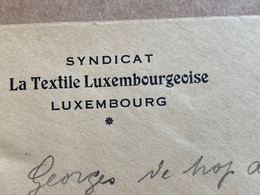 ••• NEW  •••  Document Ancien Enveloppe SYNDICAT LA TEXTILE LUXEMBOURGEOISE Vers 1920  Luxemburg - Luxemburg