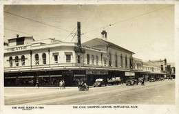 Australia, NSW, NEWCASTLE, Civic Theatre & Shopping Centre (1942) RPPC Postcard - Newcastle