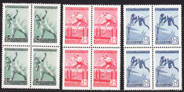 Yugoslavia Republic 1948 Sport Mi#557-559 Mint Never Hinged Pieces Of Four - Unused Stamps