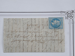 C FRANCE LETTRE RARE 24 10 1870 TENTATIVE D ENTREE A PARIS DURANT LE SIEGE +PAPIER PELURE TYPE BALLON MONTé+VU BEHR.+ - War 1870