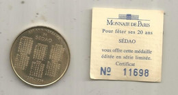 Médaille Professionnelle, Monnaie De Paris ,SEDAO , Certificat, 2 Scans - Professionali / Di Società