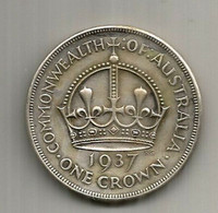 George VI One Crown 1937 Australia . Deux Photos Recto-verso - Crown