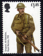 GB 2022 QE2 £1.85 Royal Marines Uniforms Sgt 1918 Umm Ex M/S ( B614 ) - Unused Stamps