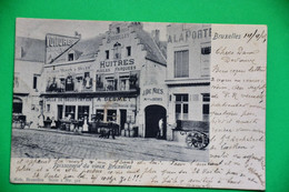 Bruxelles 1903: Poissonerie Du Vieux Bruxelles Très Animée - Straßenhandel Und Kleingewerbe
