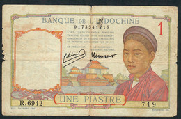 FRENCH INDOCHINA P54c 1 PIASTRE  ND   GOOD - Indochine