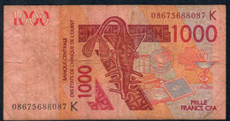 W.A.S. SENEGAL P715Kg 1000 FRANCS (20)08  FINE  NO P.h. - Westafrikanischer Staaten