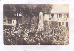 Carte Photo : 13,8 X 8,7  -   SCIONZIER  - Une Manifestation Devant Le Monument Aux Morts - Scionzier