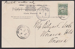 LAKE ROTORUA & OHINEMUTU NZ 1905 POSTCARD TPO & WERAROA H-CLASS POSTMARKS - Covers & Documents