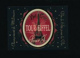 Etiquette Vin Wine Label Tour Eiffel  Vin Fou Henri Maire Changement De Millenaire - 2000 Jour J - Jaar 2000