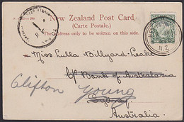 NEW PLYMOUTH BREAKWATER NZ 1905 POSTCARD DOUBLE DEFICIENCY 1d TO PAY POSTMARK - Covers & Documents