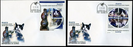 Guinea 2021, Space, Cat, 4val In BF +BF In 2FDC - Afrika