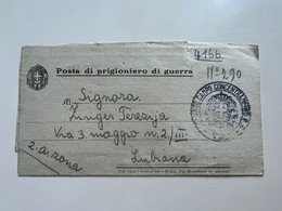 Slovenia Lubiana WWII Letter  Sent From Italy Concentration Camp To Lubiana  (1260) - Ljubljana