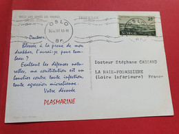 Norvège - Carte Médicale ( Biomarine De Dieppe ) Pour La France En 1957 - N 166 - Brieven En Documenten