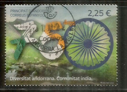 Andorran Diversity, Indian Community. 75th Anniversary Of India's Independence, Canceled, 1st Quality. Year 2022.ANDORRA - Gebruikt