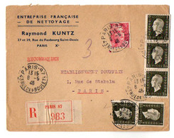 TB 3632 - 1946 - LSC - Lettre - Entreprise Française De Nettoyage Raymond KUNTZ à PARIS - 1921-1960: Modern Period