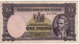 NEW ZEALAND   1 Pound   P159a   ( Captain Cook + Sailing Ship At Back )  Sign.  Hanna - New Zealand
