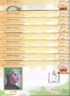 India 2022 Sheroes Of Indian Freedom Struggle/ Movement/ Fighter Complete Set Of 9 Special Covers As Scan Limited Issued - Altri & Non Classificati