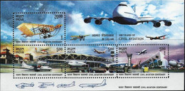 India 2012 Civil Aviation 100 Years Airplane Miniature Sheet MS MNH, P.O Fresh & Fine - Andere & Zonder Classificatie