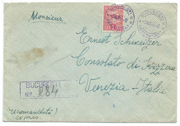 LETTRE RECOMMANDEE EXPRESS BUCAREST ROUMANIE / 1949 POUR VENISE ITALIE - Covers & Documents