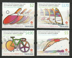 Hong Kong 2021 S#2173-2176 Olympiad Tokyo 2020 MNH Sport Olympics Olympic Table Tennis Bicycle Unusual - Oblitérés